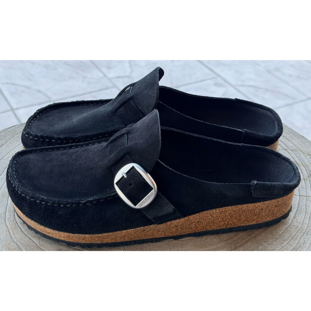 Birkenstock Women's Black Buckley Suede Slip On Clog EU 41 US 10